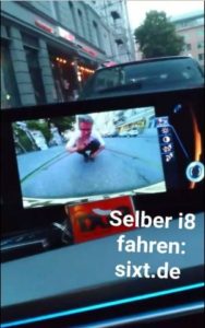 Sixt berichtet via Snapchat vom BMW i8 Test-Tag