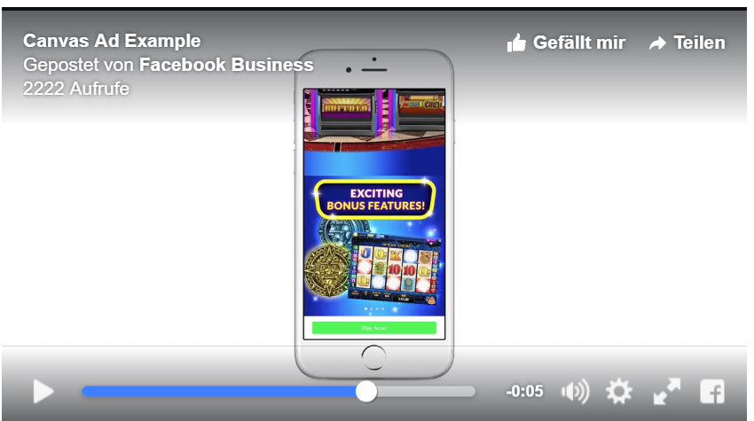 Facebook Canvas Ad Example